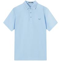 九牧王男装POLO领短袖T恤夏季【冰藻泥】科技凉感亲肤透气短袖polo衫男 170/92A 浅蓝+修身版+TT2DV20737