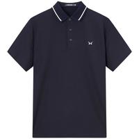 九牧王男装POLO领短袖T恤夏季【冰藻泥】科技凉感亲肤透气短袖polo衫男 2XL 185/104A 藏青+修身版+TT2DV20757