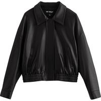 初语美式复古机车风夹克皮衣女2024秋季休闲黑色拉链短款外套 黑色 XL