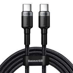 倍思 双Type-C 100W 数据线 铝壳+TPE+高密度编织线 2m 灰黑色