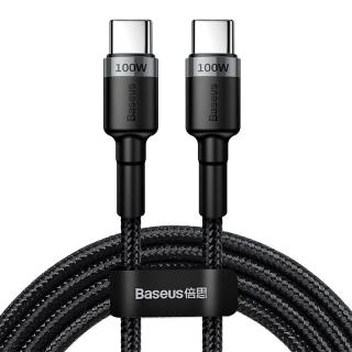 倍思 双Type-C 100W 数据线 铝壳+TPE+高密度编织线 2m 灰黑色