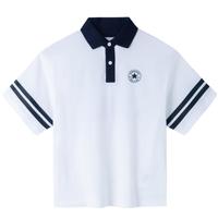 匡威童装男童短袖POLO衫季短袖T恤上衣 纯白色 160(L)  160 (L)