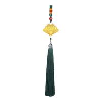 金至尊（3D-GOLD)黄金挂饰书签金章平安吉祥扇子古风999足金车挂饰年会定价 金重0.2克（配饰品礼盒）