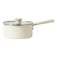 红厨陶瓷奶锅宝宝辅食锅不粘锅婴儿煎煮小锅一人食热汤锅泡面煮粥锅 【天然陶瓷不粘】云雾白 16cm