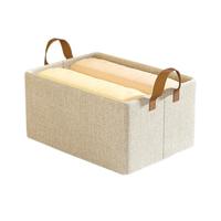 友纳衣柜衣服收纳箱家用衣物裤子阳离折叠整理盒抽屉式布艺钢架储物筐 星空灰-40*27*21CM【加厚面料】 买一fa一【钢架支撑/耐用耐磨】