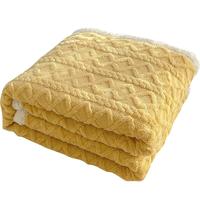 多喜爱家纺 毛毯加厚冬季保暖盖毯绒毯单双人双层毯子 双层软糯塔芙绒毯（奶黄） 120cm*200cm
