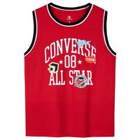 Converse匡威童装男童套装2025夏季运动休闲中大童宽松背心短裤两件套 匡威红 140 /68 【身高128-140cm】