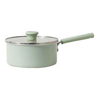 红厨陶瓷奶锅宝宝辅食锅不粘锅婴儿煎煮小锅一人食热汤锅泡面煮粥锅 【天然陶瓷不粘】山岚绿 18cm