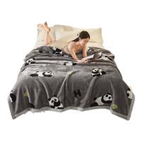 南极人(Nanjiren)毛毯被子冬季加厚拉舍尔绒毯子单人午睡毯办公室沙发盖毯结婚毯 小熊猫【双层加绒加厚】 150x200cm约3斤