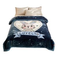 南极人（Nanjiren）毛毯被子冬季加厚拉舍尔绒毯子单人午睡毯办公室沙发盖毯结婚毯 兔子【双层加绒加厚】 150x200cm约4斤