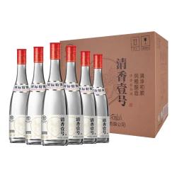 盒马 清香壹号白酒  42度 475ml*6瓶 纯粮食白酒 黄盖红盖款送礼  整箱装