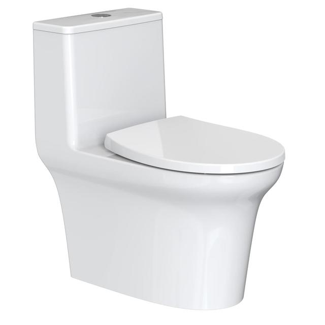 PLUS会员：箭牌 卫浴大冲力喷射虹吸式防臭节水马桶双龙卷漩吸12616 400mm