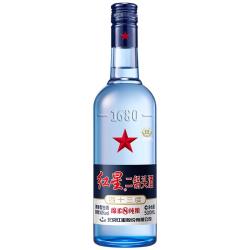 红星 二锅头酒 绵柔8纯粮 蓝瓶 43%vol 清香型白酒 500ml 单瓶装
