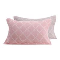 金号无捻柔软吸汗透气枕巾 菱形块枕头巾 单条装 红色 78*52cm 126g 无捻超柔粉红1条