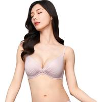 安莉芳宋轶同款小软枕光面无钢圈文胸小胸聚拢显大内衣 藕色LAV 70A  32/70A