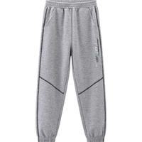 迪士尼（Disney）童装男童针织运动长裤2025年春秋装儿童户外休闲帅气裤子 浅麻灰 130