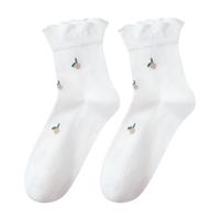 恒源祥女士月子袜纯棉产后松口中筒袜夏季薄款 【3白色3橘色】 6双 均码 【100%纯棉】女士月子袜