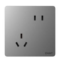 正泰正泰开关插座6C五孔插座带USB+Type-C接口30w快充灰色6-C13295
