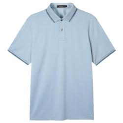 雅戈尔 含桑蚕丝面料 男士短袖POLO衫  VSZS533070DCA浅蓝灰 L