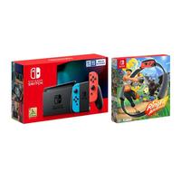 Nintendo任天堂switch游戏机ns国行续航增强版家用体感游戏主机新款红蓝掌机全新原装健身环大冒险套装