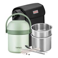 泰福高（TAFUCO）保温饭盒316不锈钢保温桶饭盒餐盒 T0303-青草绿-1.4L 【带便携包+餐具】青草绿-1.4L