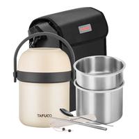 泰福高（TAFUCO）保温饭盒316不锈钢保温桶饭盒餐盒 T0314-象牙白-1.7L 【带便携包+餐具】象牙白-1.7L
