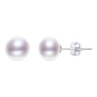 京润珍珠 gN pearl遥意淡水珍珠近圆形耳钉经典形时尚饰品