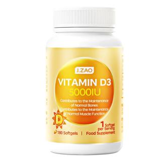PLUS会员：京东京造 活性维生素阳光瓶d3 5000iu180粒补钙备孕vd3成人