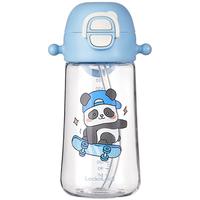 LOCK&LOCK 儿童水杯幼儿园宝宝吸管杯小水壶上学直饮喝水杯子 滑板熊猫 500ml