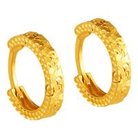 老庙黄金 耳环足金碎碎金耳饰碎金金耳圈女友 约2.2g