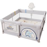 巧乐熊围栏婴儿学步乐园围栏爬爬垫地上宝宝围栏爬行垫客厅儿童防护栏 摩卡龙灰【内径150*180】全绵八吸盘+大礼包