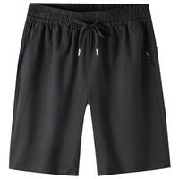 罗蒙（ROMON）冰丝运动短裤男士夏季休闲宽松速干裤松紧凉感沙滩五分裤父亲节礼 7K464601D灰色 2XL (185) 【140-155斤】