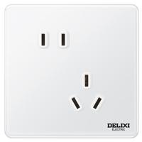 德力西（DELIXI）开关插座面板86型暗装玻璃面板空调插座颐彩CD882白色墙开大板 斜五孔 插座