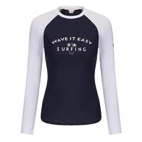 迪卡侬潜水服女冲浪服防晒游泳衣长袖-5411378 L 蓝白拼接