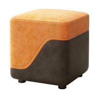 耐赛尔凳子家用小板凳客厅茶几软包坐墩凳矮凳沙发凳门口换鞋凳 【白青拼色】实木框+纳帕皮