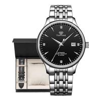 天王 男士手表钢带机械表经典黑GS5876S.D.S.B