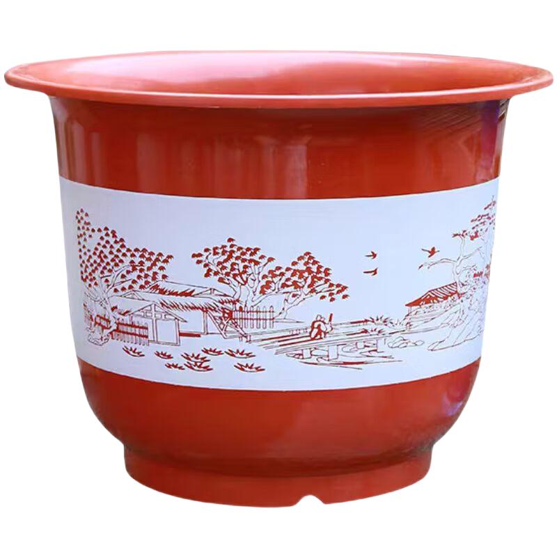 努拉派花盆加厚塑料花盆树脂花盆绿植绿萝花盆种树果树花盆 (口径20高15)