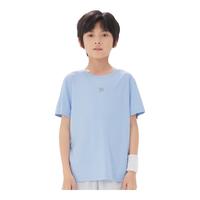 361°童装男女童短袖针织衫夏季速干儿童T恤中大童冰爽上衣 柔蓝1204-男童 170cm