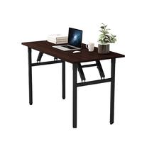 墨例 折叠桌电脑桌弹簧桌子椅会议室培训桌长条桌折叠书桌学习台式桌 黑色单层120*50*75cm