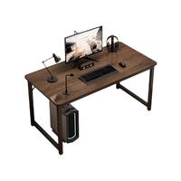 墨例（Mouurriy） 电脑桌台式学习桌笔记本家用桌宿舍写字书桌现代长条桌子 灰木纹黑架单桌100*60*73cm