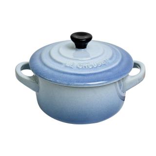 酷彩（Le Creuset）法国炻瓷高温研烧 瓷质坚厚 圆形锅形烤罐烘焙有盖水晶蓝