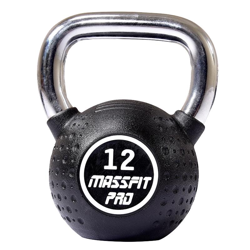 马西（MASSFIT）商用PU壶铃房器材壶铃球提壶哑铃家用私教壶铃 黑色PU壶铃12KG单只