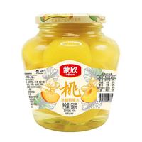 蒙欣 冰糖黄桃罐头960g 即食玻璃瓶装 水果罐头 新鲜黄桃糖水