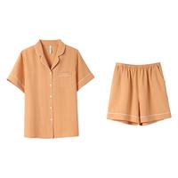 【亲肤舒眠 休闲可外穿】睡衣女夏开衫短袖短裤家居服套装