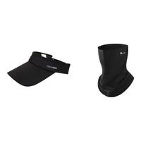 牧佰澜防晒面罩女夏季防紫外线凉感脖套户外骑行护脸护脖挂耳面巾口罩 co空顶+面罩 黑色 均码