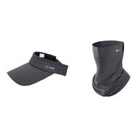 牧佰澜防晒面罩女夏季防紫外线凉感脖套户外骑行护脸护脖挂耳面巾口罩 co空顶+面罩 深灰 均码