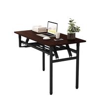 墨例 折叠桌电脑桌弹簧桌子椅会议室培训桌长条桌折叠书桌学习台式桌 黑色双层-120*60*75cm