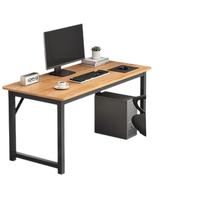 墨例（Mouurriy） 电脑桌台式学习桌笔记本家用桌宿舍写字书桌现代长条桌子 黄木纹黑架单桌80*50*73cm