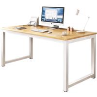 墨例（Mouurriy） 电脑桌台式学习桌笔记本家用桌宿舍写字书桌现代长条桌子 黄木纹白架单桌100*60*73cm