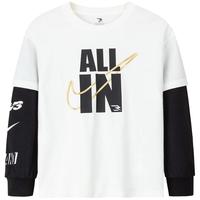 NIKE 耐克童装男女纯棉长袖t恤假两件儿童长t打底衫 棉花糖 130 /64 【身高116-122cm】